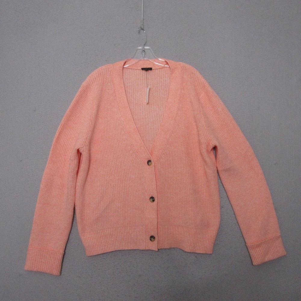 Talbots Sweater Cardigan XL Orange Chunky‎ Preppy Academia Cozy Soft Classic NWT